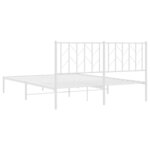 vidaXL Cadre de lit métal avec tête de lit blanc 150x200 cm