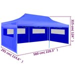 vidaXL Tente de réception pliable bleue 3 x 6 m