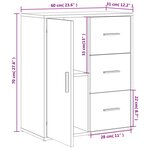 vidaXL Buffet chêne marron 60x31x70 cm bois d'ingénierie