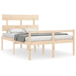 vidaXL Lit pour personne âgée et tête de lit 140x200 cm bois massif