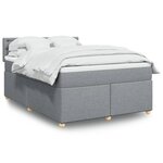 vidaXL Sommier à lattes de lit avec matelas Gris clair 160x200cm Tissu