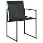 vidaXL Ensemble à manger de jardin 9 Pièces noir textilène