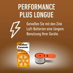 6 piles pour appareil auditif Zinc-Air PR13 PR48 0  Mercury/Hg - Orange PANASONIC