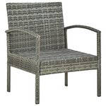 vidaXL Chaise de jardin avec coussin Résine tressée Gris