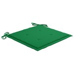 vidaXL Chaise à bascule avec coussin vert Bois de teck solide
