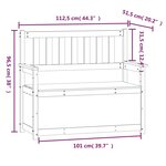 vidaXL Banc Blanc 112 5x51 5x96 5 cm Bois de pin massif