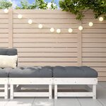 vidaXL Repose-pieds de jardin avec coussins lot de 2 blanc bois de pin