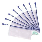 Lot de 8 Pochette à Zip ZIPPER Renforcée Format Chéquier PVC Bleu TARIFOLD
