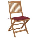 vidaXL Chaises pliables de jardin 6 Pièces avec coussins Bois d'acacia