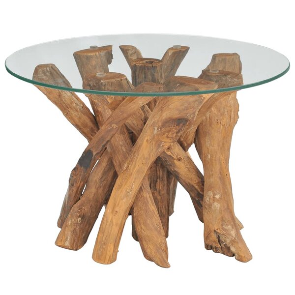 vidaXL Table basse Bois flottant de teck massif 60 cm