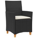 vidaXL Chaises de jardin coussins lot de 2 noir résine tressée et bois