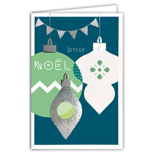 Carte Joyeux Noël avec Enveloppe Blanche 12x17cm