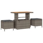 vidaXL Ensemble de Canapés de Jardin de 8 Pièces avec Coussins Gris Poly Rotin Acacia