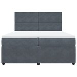 vidaXL Sommier à lattes de lit et matelas Gris foncé 200x200cm Velours
