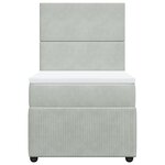 vidaXL Sommier à lattes de lit et matelas Gris clair 90x200 cm Velours