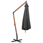 vidaXL Parasol suspendu avec mât Anthracite 3 5x2 9 m Bois de sapin