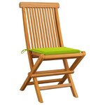 vidaXL Chaises de jardin avec coussins vert vif 8 Pièces Teck massif