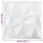vidaXL Panneaux muraux 3D 24 Pièces 50x50 cm Blanc diamant 6 m²