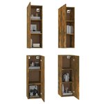 vidaXL Meubles TV 4 Pièces Chêne fumé 30 5x30x90 cm Bois d'ingénierie