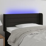 vidaXL Tête de lit à LED Noir 93x16x78/88 cm Tissu