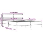 vidaXL Cadre de lit sonoma gris 160x200 cm bois d'ingénierie et métal