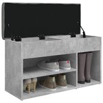 vidaXL Banc à chaussures gris béton 82x32x45 5 cm bois d'ingénierie