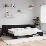 vidaXL Lit de jour avec lit gigogne noir 90x200 cm velours