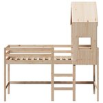vidaXL Lit superposé et échelle et toit 90x190 cm bois de pin massif