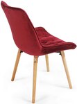 Lot de 4 chaises de salon salle à manger pied en bois et velours rouge foncé 01_0000558