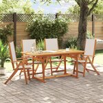 vidaXL Ensemble à manger de jardin 5Pièces bois d'acacia solide textilène
