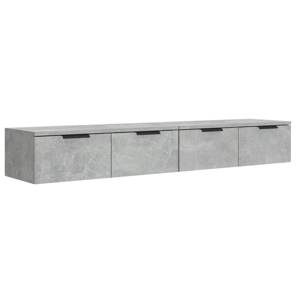 vidaXL Armoires murales 2 Pièces Gris béton 68x30x20 cm Bois d'ingénierie