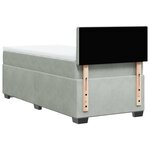 vidaXL Sommier à lattes de lit et matelas Gris clair 100x200cm Velours