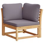 vidaXL Salon de jardin avec coussins 5 Pièces Bois d'acacia solide
