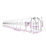 vidaXL Serre avec cadre en acier blanc 48 m² 24x2x2 m