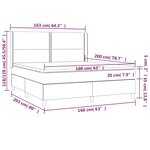 vidaXL Sommier à lattes de lit matelas LED Gris foncé 160x200 cm Tissu