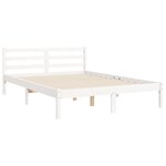 vidaXL Cadre de lit avec tête de lit blanc 120x200 cm bois massif