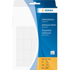 Étiquettes multi-usage, 19 x 27mm, blanc, grand paquet contenu: 960 pièces -2390 herma