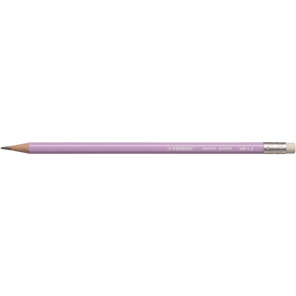 Crayon graphite Swano pastel HB bout gomme Lilas x 12 STABILO