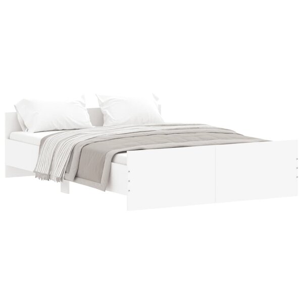 vidaXL Cadre de lit avec tête de lit/pied de lit blanc 140x190 cm