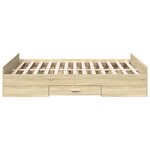 vidaXL Cadre de lit et tiroirs chêne sonoma 140x190 cm bois ingénierie