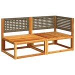 vidaXL Canapé de jardin avec coussins 2 places bois massif d'acacia