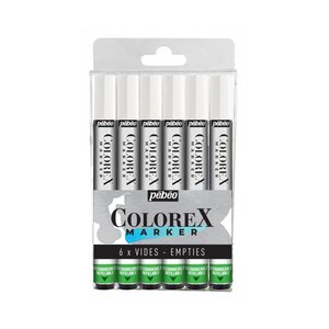 Lot de 6 marqueurs colorex vides pébéo