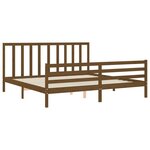 vidaXL Cadre de lit avec tête de lit marron miel 200x200cm bois massif