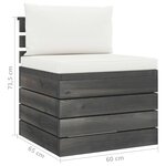 vidaXL Salon palette de jardin 2 Pièces avec coussins Bois de pin massif