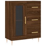 vidaXL Buffet haut Chêne marron 69 5x34x180 cm Bois d'ingénierie