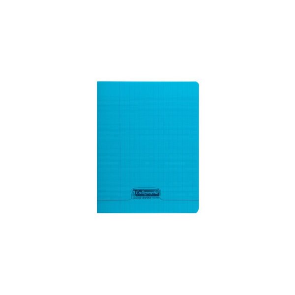 Cahier 140 pages seyès 90 g  couverture polypropylène bleu  format 17 x 22 cm  CALLIGRAPHE