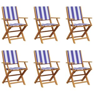 vidaXL Chaises de jardin pliantes lot de 6 tissu et bois massif