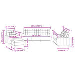 vidaXL Ensemble de canapés 4 Pièces avec coussins marron tissu