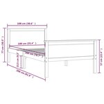 vidaXL Cadre de lit Marron miel Bois de pin massif 100x200 cm