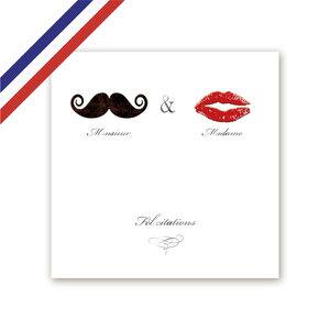 Carte félicitations mariage - monsieur et madame